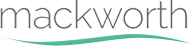 Linked text only logo with dark lettering that reads Mackworth.